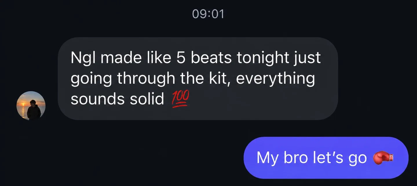 Ngl made like 5 beats tonight just going through the kit, everything sounds solid 💯